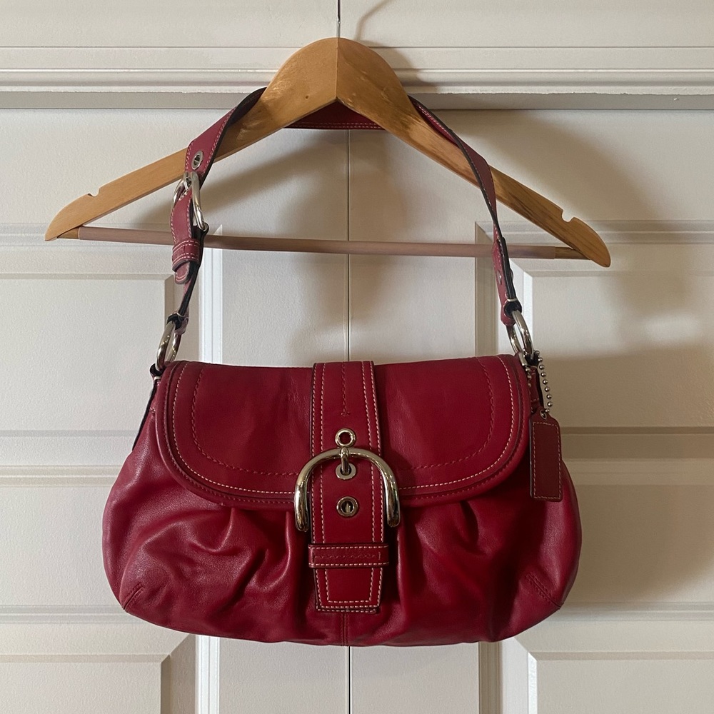 Red Coach Shoulder Bag